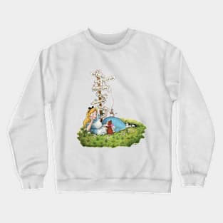 Alice In Wonderland Directions Watercolour Painting Crewneck Sweatshirt